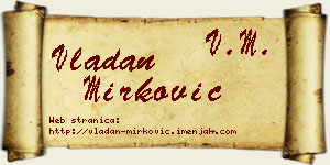 Vladan Mirković vizit kartica
